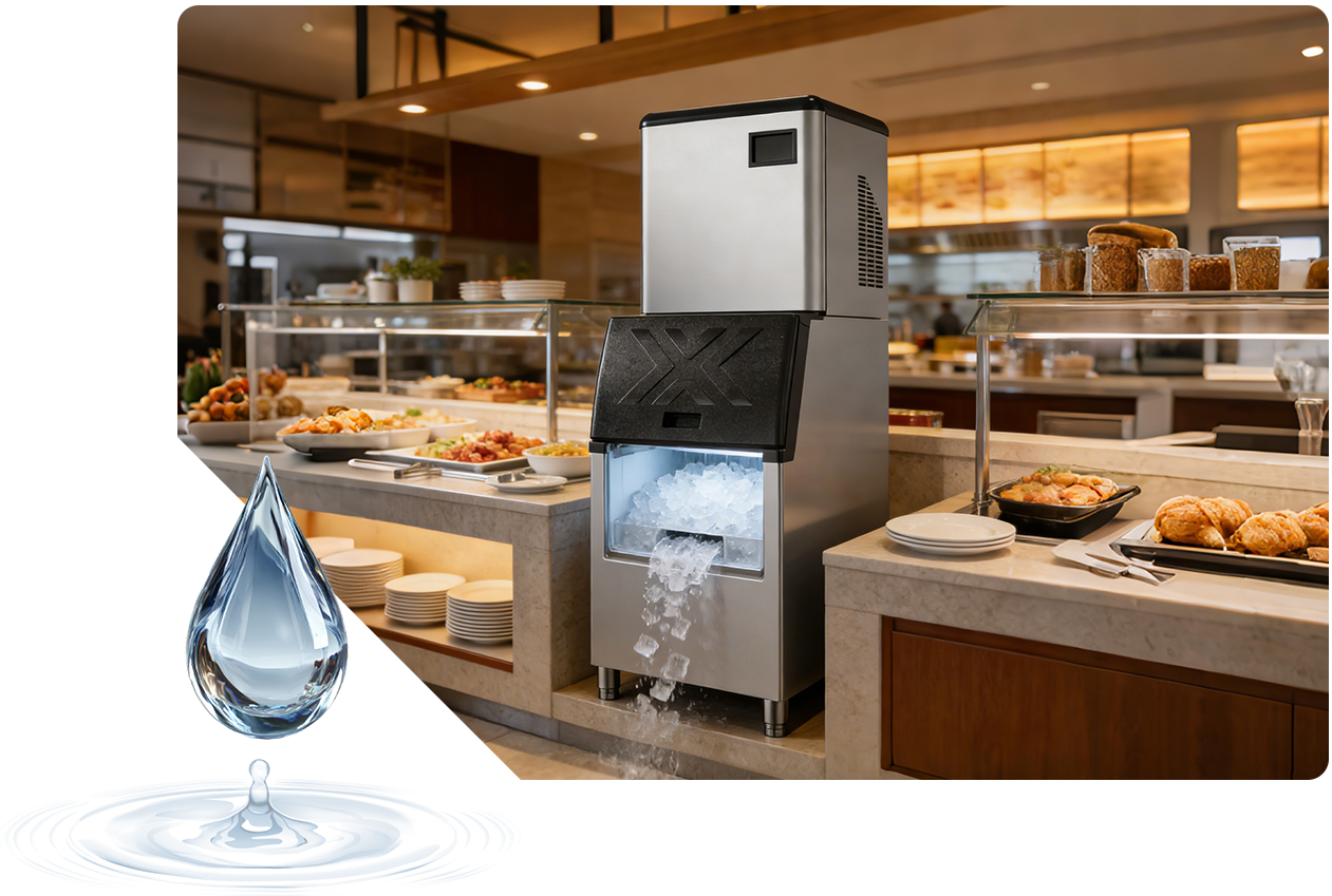 Máquina para hacer hielo en forma de cubo de tipo dividido